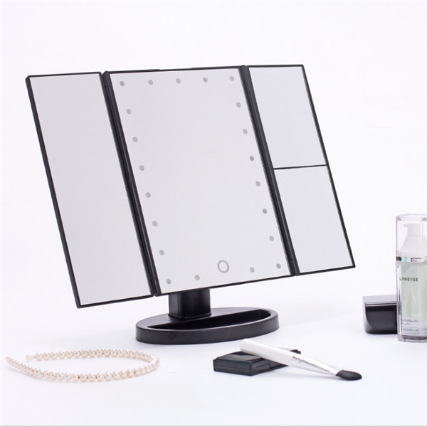 Folding Touch screen 3 panels LED Make up Mirror