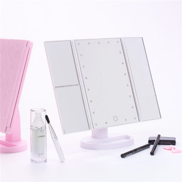 Folding Touch screen 3 panels LED Make up Mirror
