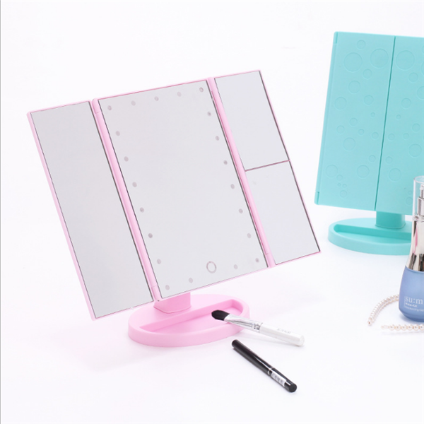 Folding Touch screen 3 panels LED Make up Mirror