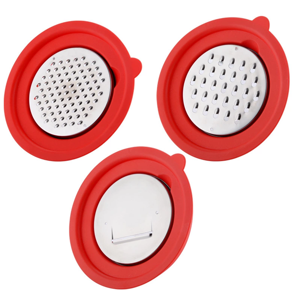 Silicon Rubber Handle Stainless Steel Bowl with Grater