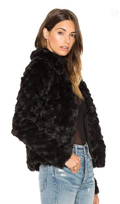 Faux Fur Shawl Collar Jacket