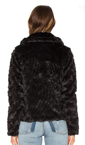 Faux Fur Shawl Collar Jacket