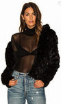 Faux Fur Shawl Collar Jacket