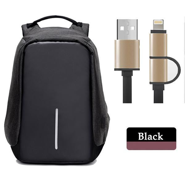 Multifunctional Anti-theft Backpack-bags-2UBEST.COM-Black Backpack+Black USB Cable-