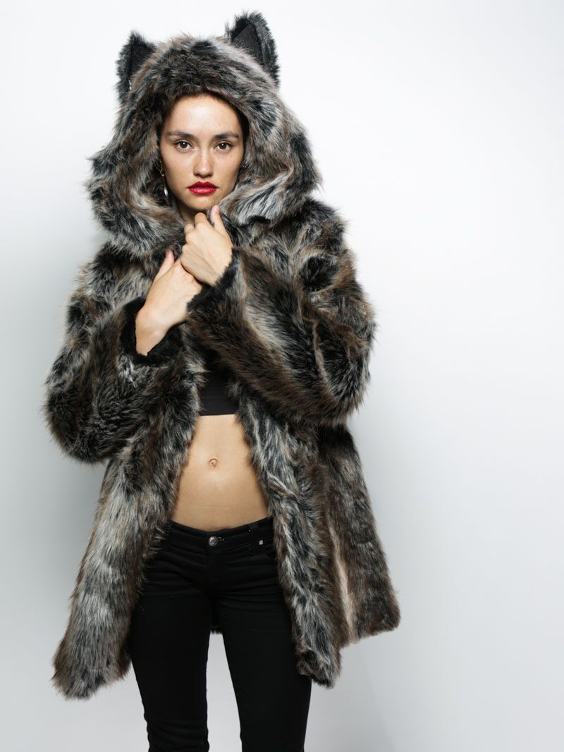 Elegant Cute Wolf Ear Fur Coat