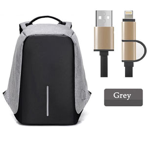 Multifunctional Anti-theft Backpack-bags-2UBEST.COM-Gray Backpack+Black USB Cable-
