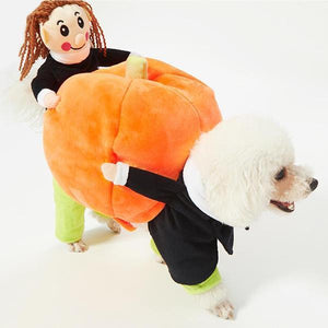 Pet Dog Cat Carrying Pumpkin Halloween Party Fancy Costume Jacket Apparel