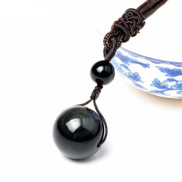 Black Obsidian Rainbow Eye Beads Natural Stone Pendant-Beauty & Fashion-Prime4Choice.com-Prime4Choice.com