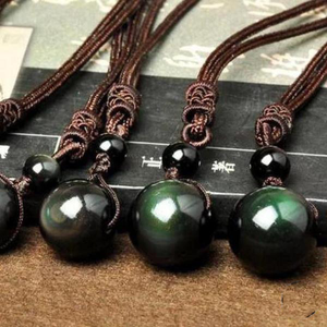 Black Obsidian Rainbow Eye Beads Natural Stone Pendant-Beauty & Fashion-Prime4Choice.com-Prime4Choice.com