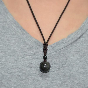 Black Obsidian Rainbow Eye Beads Natural Stone Pendant-Beauty & Fashion-Prime4Choice.com-Prime4Choice.com