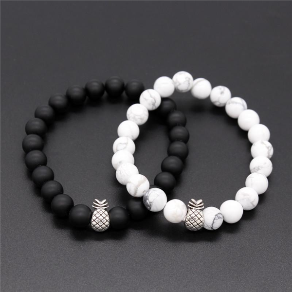 Pineapple Charm Lucky Color Beads Bracelets-Bracelets-Prime4Choice.com-Black&White-Prime4Choice.com