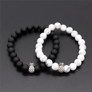 Pineapple Charm Lucky Color Beads Bracelets-Bracelets-Prime4Choice.com-Black&White-Prime4Choice.com