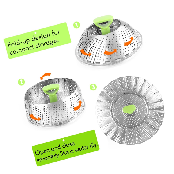 Stainless Steel Lotus foldable Steamer Basket