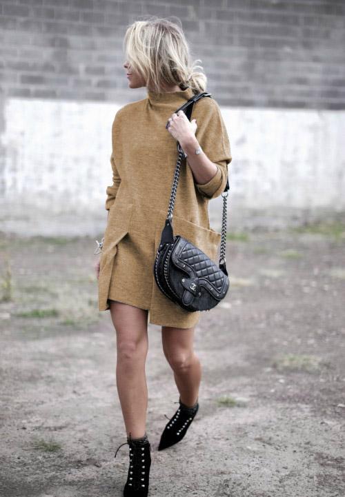 Above Knee Sheath Dress With Pockets For FW2018