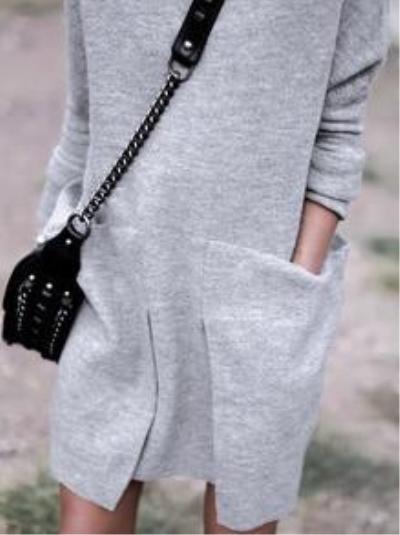 Above Knee Sheath Dress With Pockets For FW2018