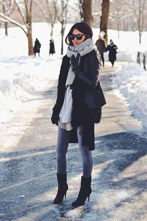 Gray loose imitation cashmere scarf